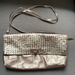 Elliott Lucca NWOT Metallic Bronze  Leather Clutch